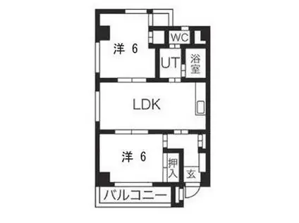 メゾン白川(2LDK/5階)の間取り写真
