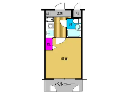 リーガル塚本(1K/6階)の間取り写真