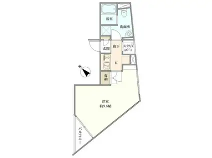 TRAMONTO上池台(1K/1階)の間取り写真