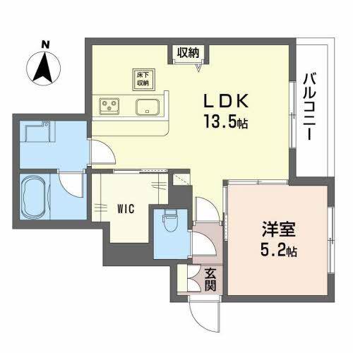 シリウス(1LDK/1階)の間取り写真