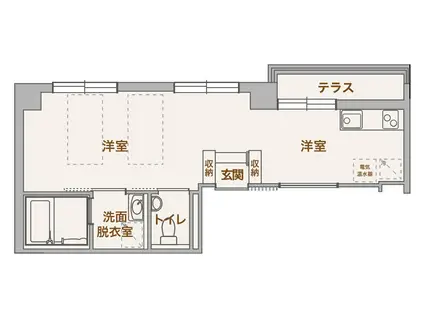 シニアレジデンス エミナル双葉(1DK/2階)の間取り写真