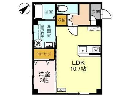 ANFANG本郷 I(1LDK/2階)の間取り写真