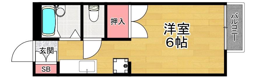クレッセント(ワンルーム/1階)の間取り写真
