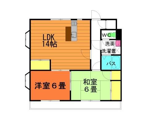 OM三島(2LDK/2階)の間取り写真