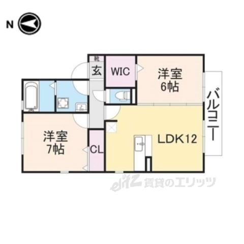 リバーラックディライト(2LDK/2階)の間取り写真
