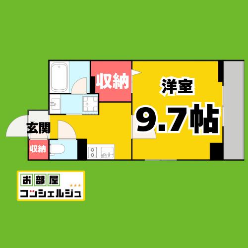 ロイヤルカーサ千種(1K/3階)の間取り写真