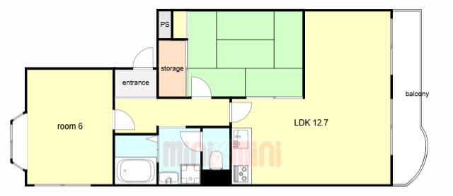 エスポアール西宮北口II(2LDK/1階)の間取り写真