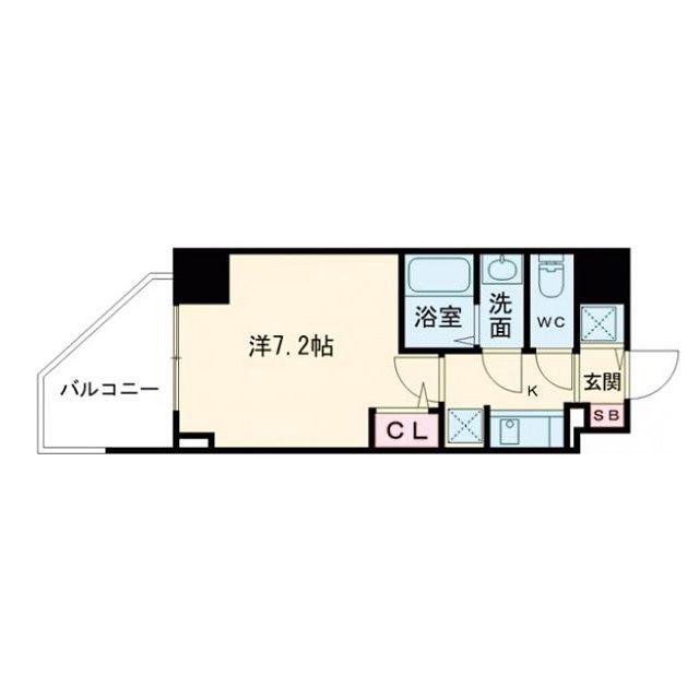 S-RESIDENCE阿波座BOUNCY(1K/4階)の間取り写真