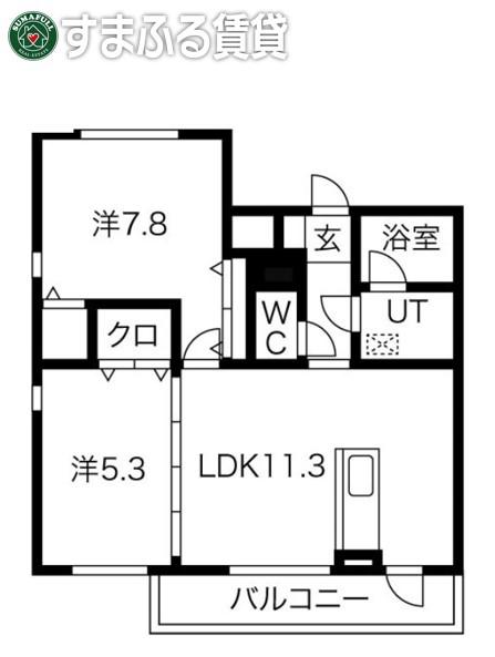 サニーハイツ(2LDK/1階)の間取り写真