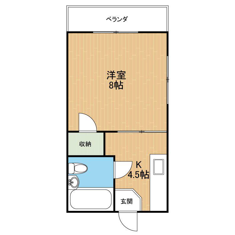 コーポサンヒルズ(1K/1階)の間取り写真