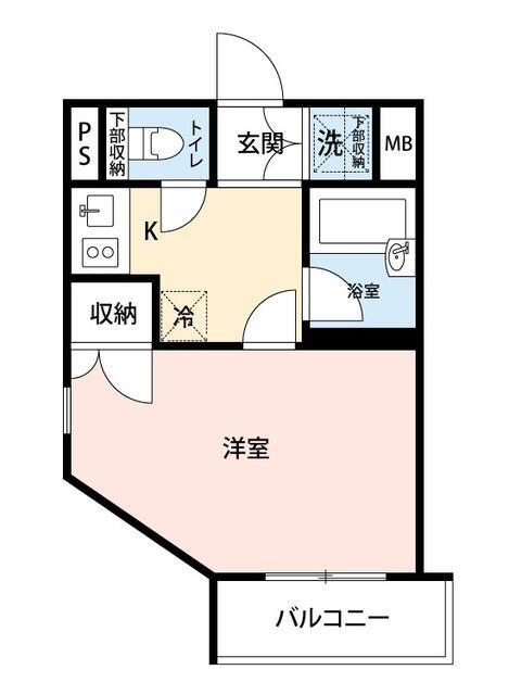 マイナビSTAYミライエ杉並永福町(1K/4階)の間取り写真