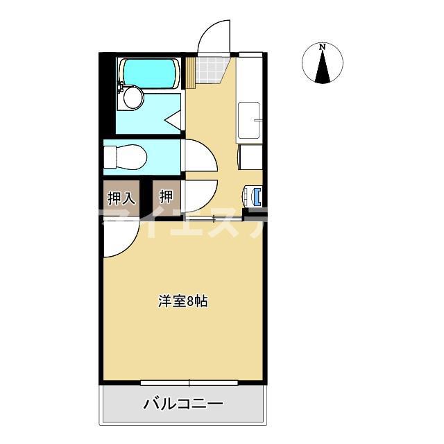 メゾン北町II(1K/2階)の間取り写真