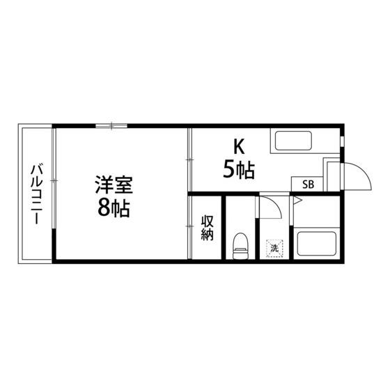 ジュネスダイドー B(1K/1階)の間取り写真