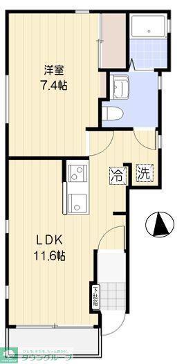 東京メトロ有楽町線 護国寺駅 徒歩9分 2階建 築5年(1LDK/1階)の間取り写真