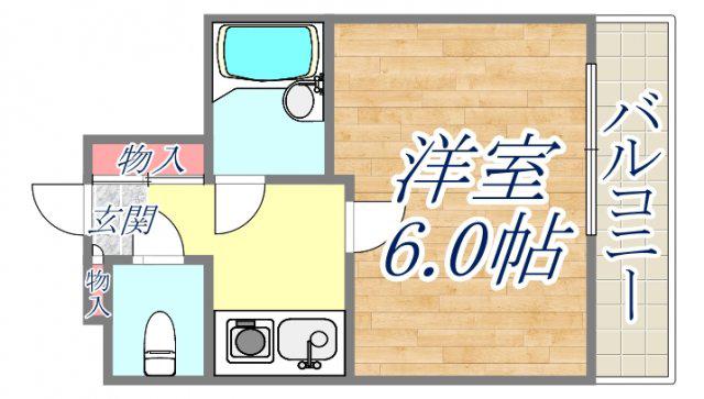 ホワイエ甲子園(1K/2階)の間取り写真