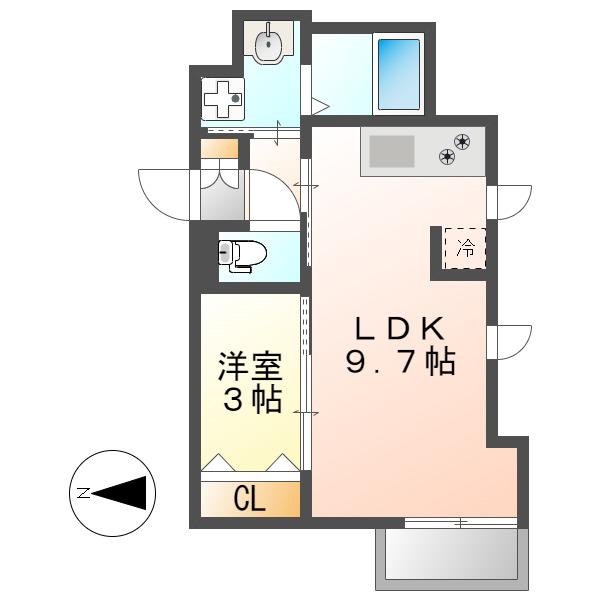 プレサンスTHE大須観音(1LDK/12階)の間取り写真
