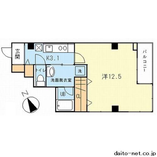 サクシード虎ノ門(1K/5階)の間取り写真
