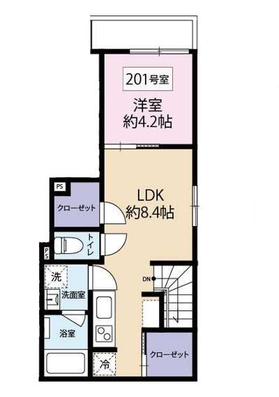 YS中野本町(1LDK/2階)の間取り写真