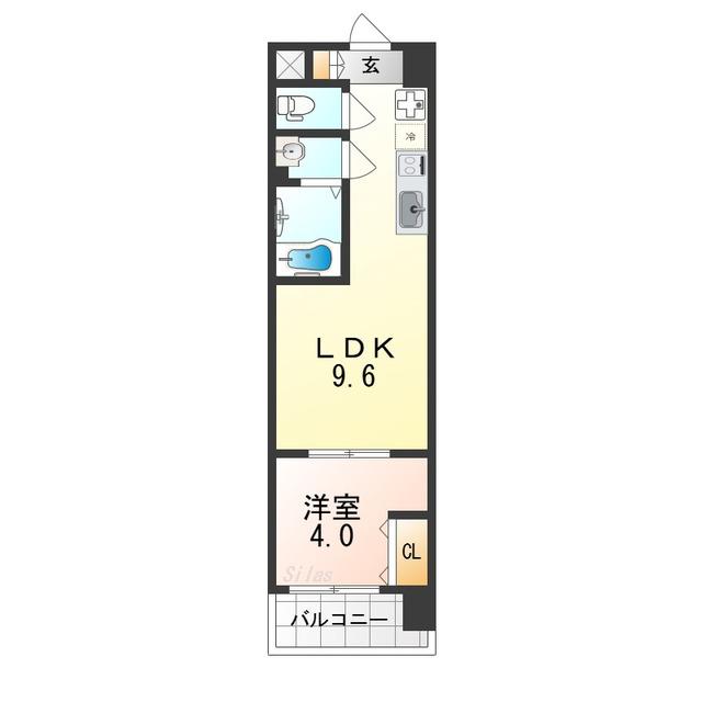 AND TERRACE 文の里(1LDK/5階)の間取り写真