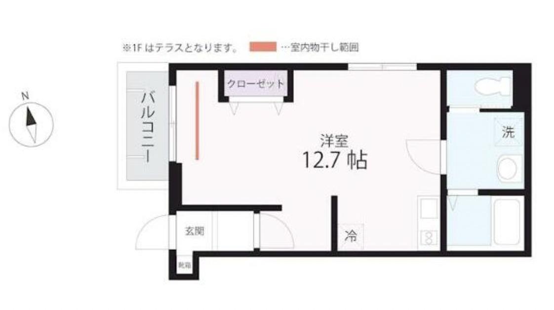 QUIET CRAB HOUSE MIX弘明寺II(ワンルーム/1階)の間取り写真