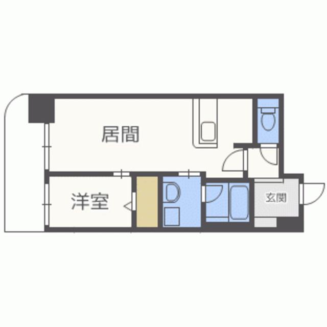 ウェルブライト博多ステーション(1LDK/13階)の間取り写真