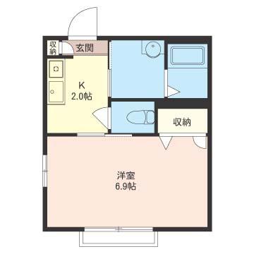 フェリース吉祥寺本町(1K/2階)の間取り写真