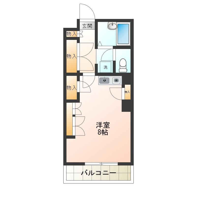ＪＲ宇都宮線 小山駅 徒歩15分 3階建 築36年(ワンルーム/3階)の間取り写真