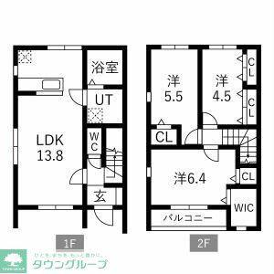 GRAND TERRACE 野々下(3LDK/1階)の間取り写真
