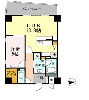 CPHOMES(1LDK/4階)の間取り写真