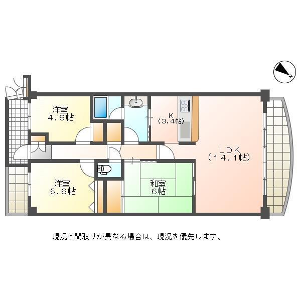 プレステージ青山(3LDK/9階)の間取り写真