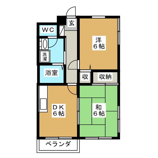 メゾンドシュクールI(2DK/1階)の間取り写真