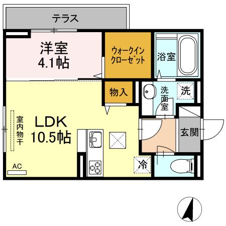 SOPHIA・MIRIMA(1LDK/1階)の間取り写真