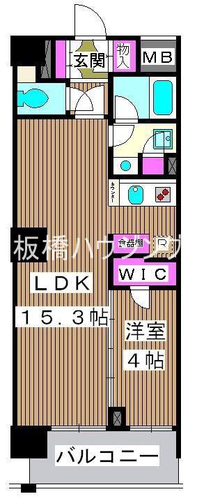 パークキューブ西ヶ原ステージ(1LDK/9階)の間取り写真