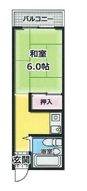 下沢ヤングハイツ(1DK/4階)の間取り写真