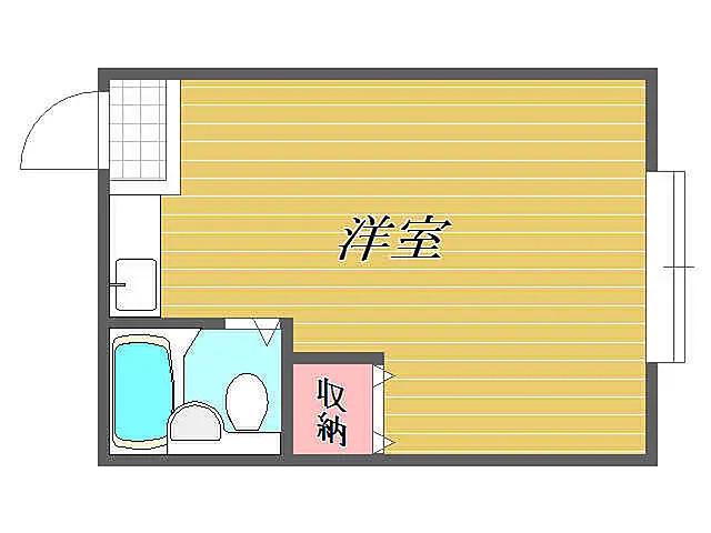 タッソーハイツ(ワンルーム/2階)の間取り写真
