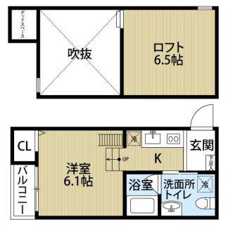 パロアルトスリー(1K/1階)の間取り写真
