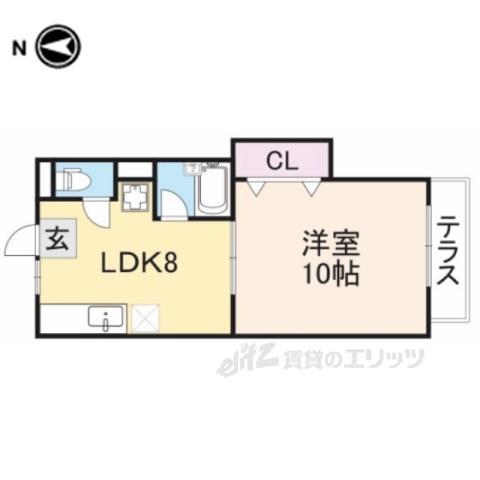 ワンズクレスト小堀(1DK/1階)の間取り写真