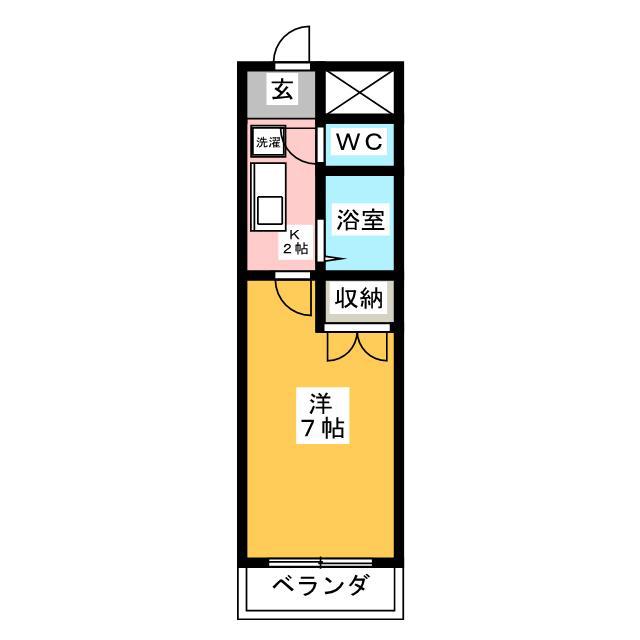 クレールたつた(1K/3階)の間取り写真