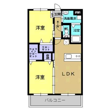 エトワール(2LDK/3階)の間取り写真