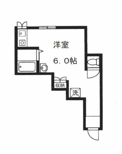 西池ガーデンハイツ(ワンルーム/1階)の間取り写真