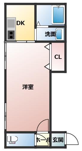 コーポ今善(1K/2階)の間取り写真