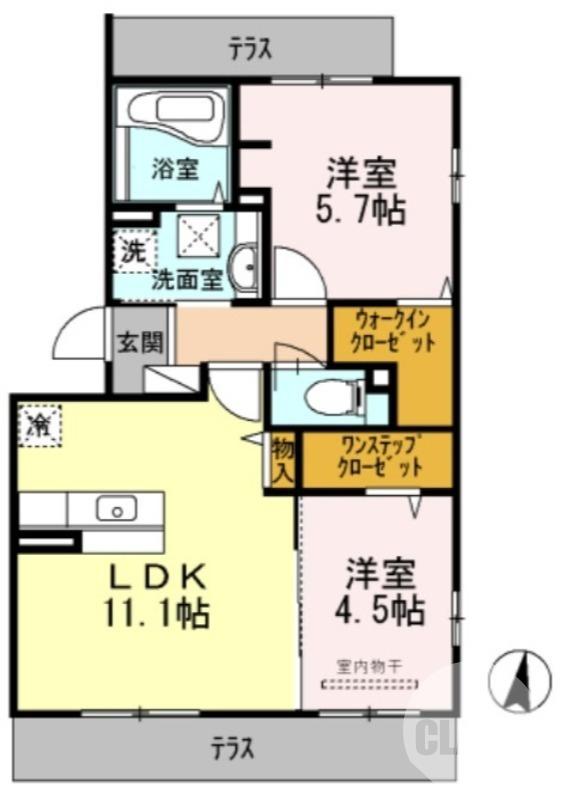 パルクソレイユII・III(2LDK/1階)の間取り写真