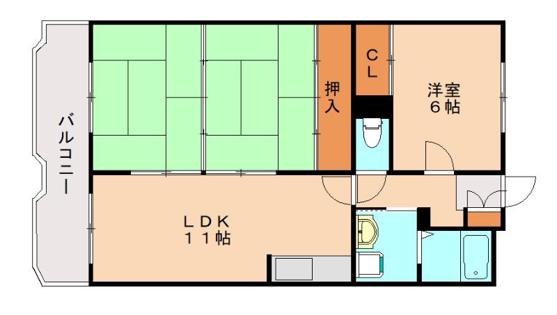 アメニティ和白東(3LDK/2階)の間取り写真