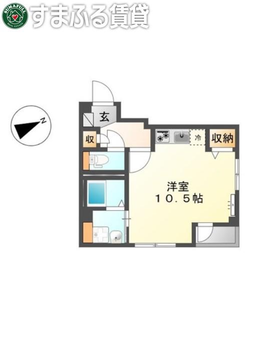 トレインサイド塚本(ワンルーム/3階)の間取り写真