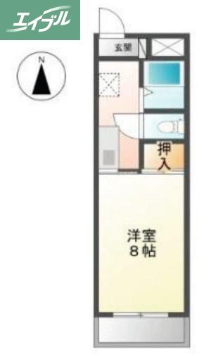 サークルS(1K/2階)の間取り写真