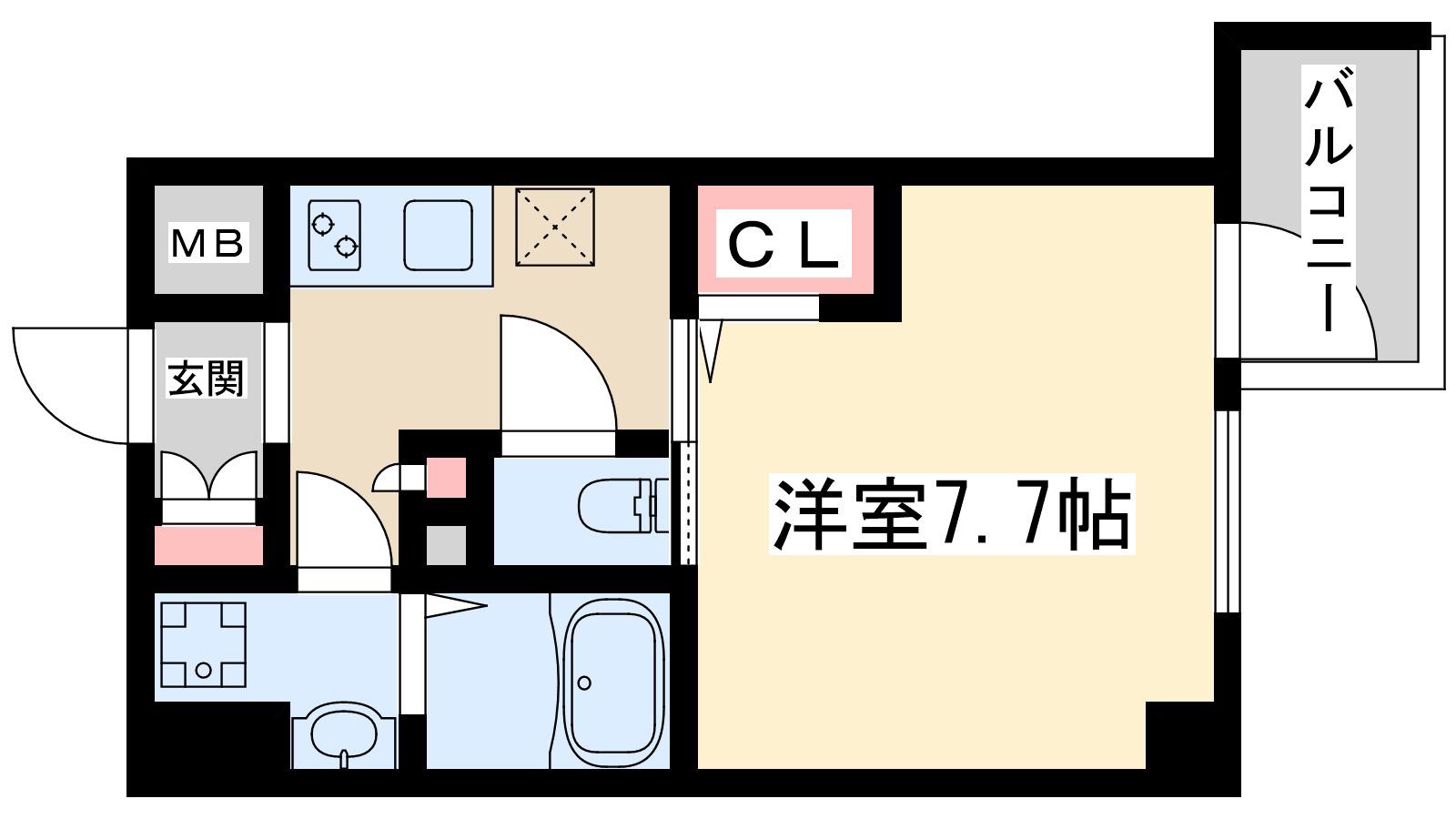 ラドゥセール江坂2(1K/8階)の間取り写真