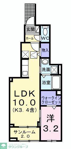 ル・ソレイユ(1LDK/1階)の間取り写真
