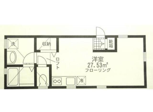 ローズコテージ(ワンルーム/1階)の間取り写真