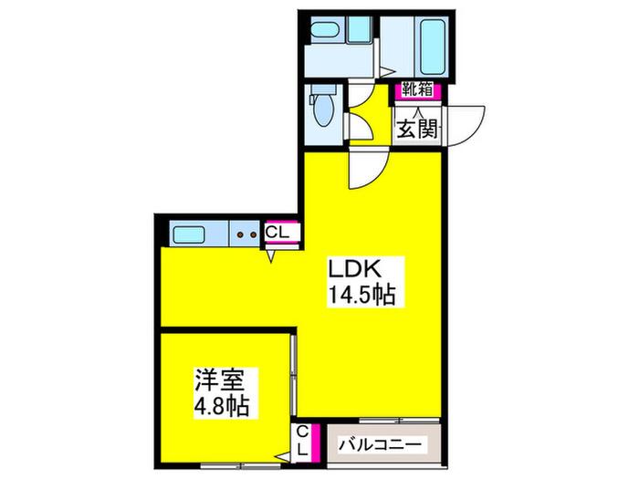 セジュール元町(1LDK/3階)の間取り写真