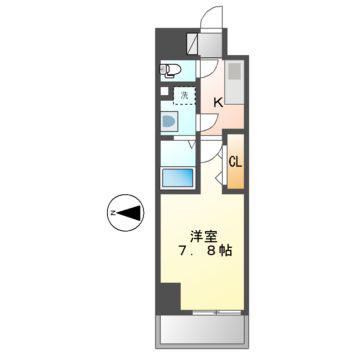 エスリード金山リュクス(1K/10階)の間取り写真